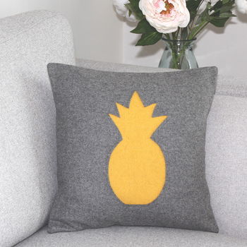 Vibrant Handmade Wool Cushion With Pineapple, 6 of 9