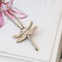 9ct Gold Dragonfly Necklace, thumbnail 1 of 10