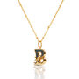 Gold Plated B Initial Necklace With Green Marble, thumbnail 2 of 6