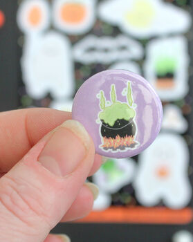 Halloween Button Badges, Pack Of Four, 4 of 9