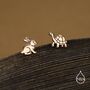 Sterling Silver Rabbit And Tortoise Mismatched Stud Earrings, thumbnail 4 of 12