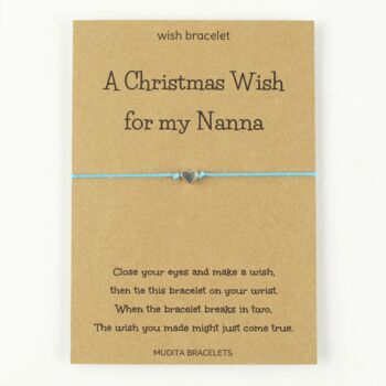 Christmas Wish For My Nanna Wish Bracelet And Card, 3 of 4