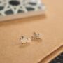 Cat Earrings Silver Mismatched Studs Animal Jewellery, thumbnail 2 of 7