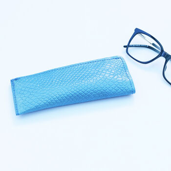 Aquamarine Leather Glasses Case, 2 of 2