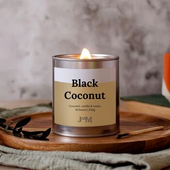 Black Coconut Wood Wick Candle, 2 of 7