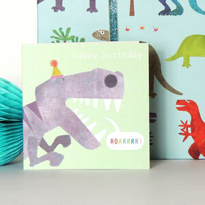 Tyrannosaurus Rex Dinosaur Birthday Card By Kali Stileman Publishing