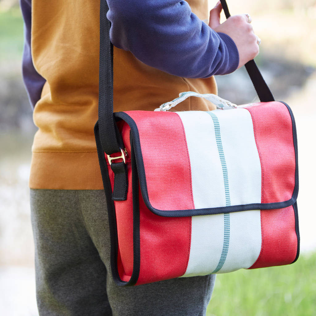 Recycled Fire Hose Messenger Bag By Paper High