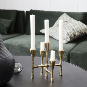 Tristy Brass Candle Holder, 4 of 4