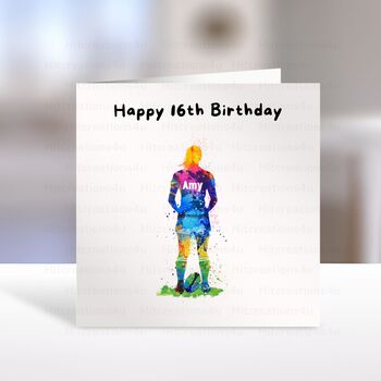 Rugby Girl Birthday Card Personalised, 2 of 4