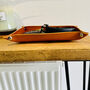 Personalised Rectangle Tan Leather Desk Tray, thumbnail 8 of 12