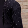 Black All Over Pearl Cardigan, thumbnail 2 of 6