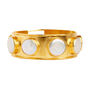 Solid Brass Coin Pearl Chunky Bangle, thumbnail 2 of 4
