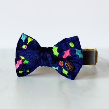 Jolly Holly Christmas Dog Bow Tie, 2 of 5