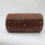 Personalised Barrel Style Brown Leather Holdall Unisex, thumbnail 8 of 12