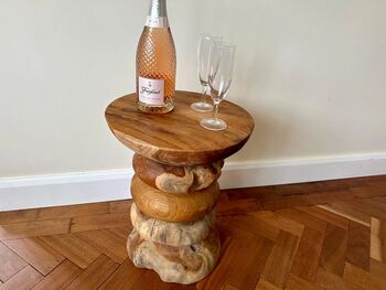 Teak Root Wood Side Coffee Lamp Table Handmade, 4 of 8