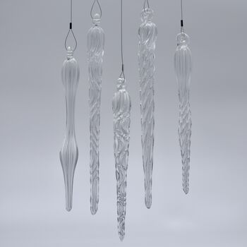 Handmade Glass Icicle Christmas Ornaments For Your Home, 2 of 5