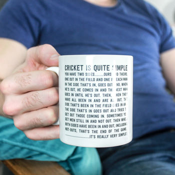'Cricket Is Quite Simple' Funny Cricket Quote Mug, 2 of 5
