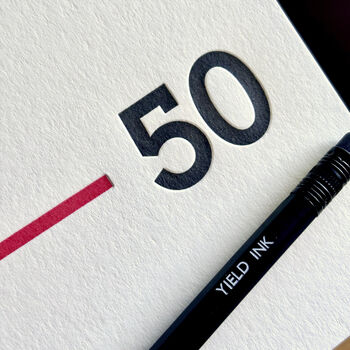 'Milestone 50' Letterpress Birthday Card, 2 of 4