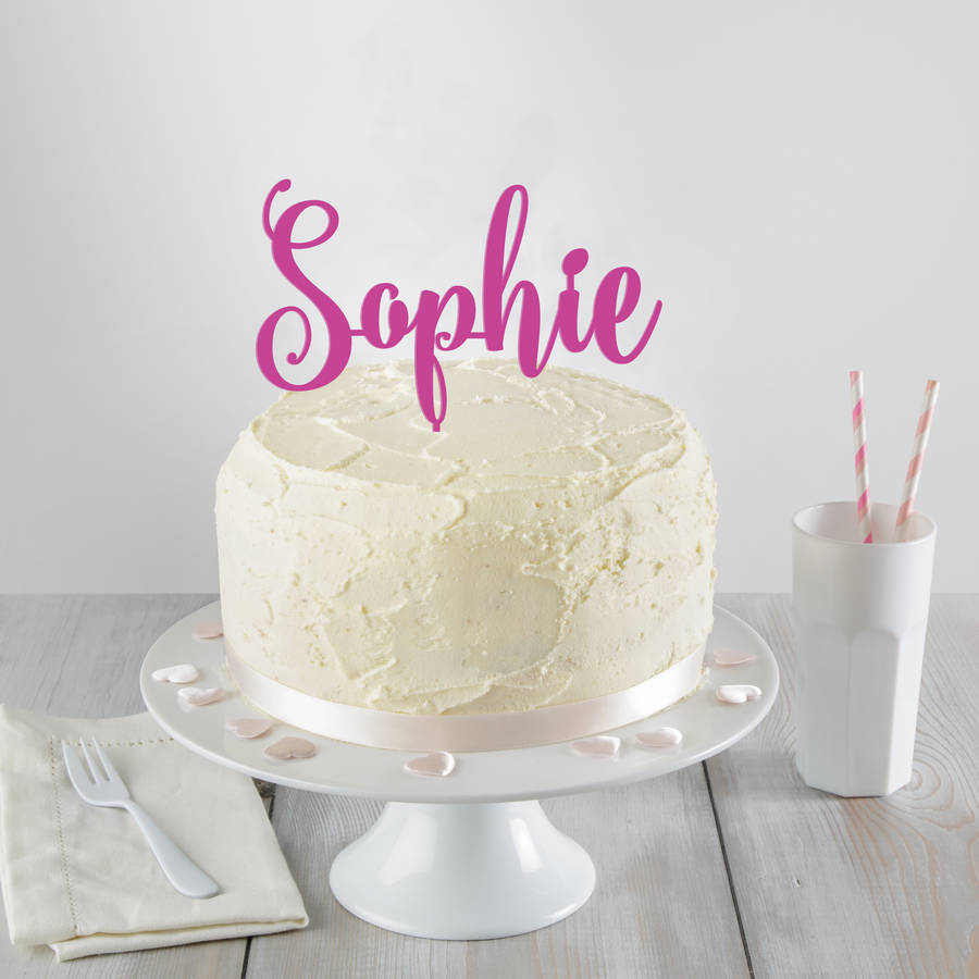personalised acrylic cake topper by twentyseven