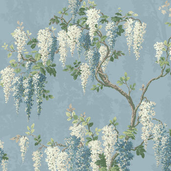 Wisteria Botanical Powder Blue Wallpaper, 3 of 3
