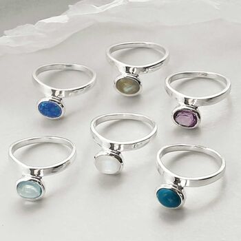 Sterling Silver Gemstone Stacking Rings, 2 of 8