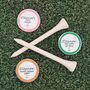 Set Of Three Personalised Golf Ball Markers In A Personalised Tin, thumbnail 2 of 7