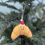 Personalised Felt Croissant Christmas Decoration, thumbnail 2 of 3