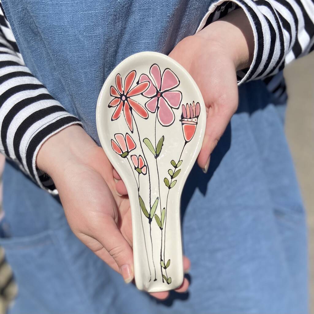 Personalised Handpainted Floral Spoon Rest