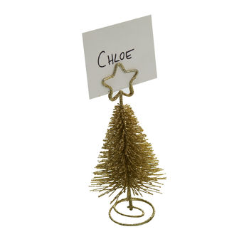 Gold Metal Christmas Tree Shaped Place Card Hold, 2 of 2