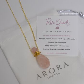 Gemstone Perfume Bottle Pendant Necklace, 7 of 8