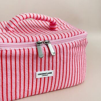 Travel Towel Vanity Case Cherry Stripes, 3 of 3