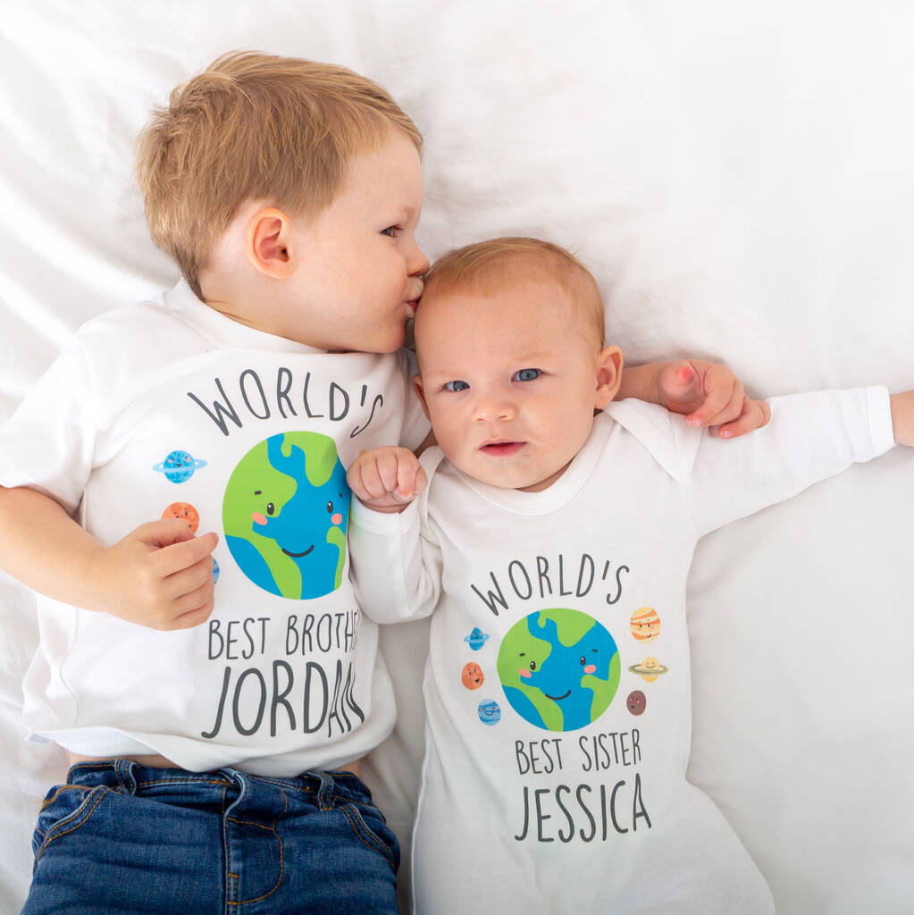 Personalised Space Sister Brother Matching Sibling Set, 1 of 11