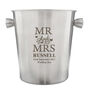 Personalised Mr And Mrs Stainless Steel Ice Bucket, thumbnail 4 of 4