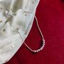 925 Silver Pink Silver Round Ball Thin Payal Anklet, thumbnail 4 of 5