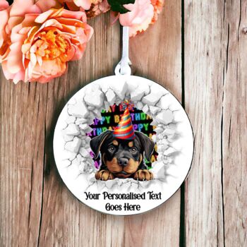 Personalised Rottweiler Birthday Break Through, 6 of 8