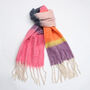 Multi Colour Block Heavyweight Scarf, thumbnail 2 of 5