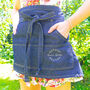 Personalised Embroidered Wreath Denim Apron, thumbnail 1 of 7