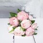 Soft Pink Mixed Faux Peony Bouquet, thumbnail 1 of 7