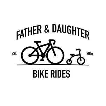 Personalised Father And Child Bike Ride T Shirt Set, 4 of 4