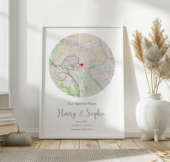 Our Special Place Personalised Map Print Anniversary Gift, 2 of 11