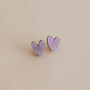 I Heart You Stud Heart Earrings In Red, Pink Or Lilac, thumbnail 4 of 4