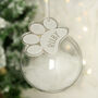 Personalised White Feathered Christmas Bauble For Pets, thumbnail 2 of 2