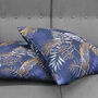 Dark Blue Tropical Leaf Themed Soft Cushion Cover, thumbnail 4 of 7