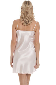 British Made Pale Pink Bridal Short Satin Nightdress With Lace Detail Ladies Size Eight To 28 UK, 3 of 3