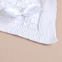 Personalised White Cotton Knitted Christening Shawl, thumbnail 6 of 7