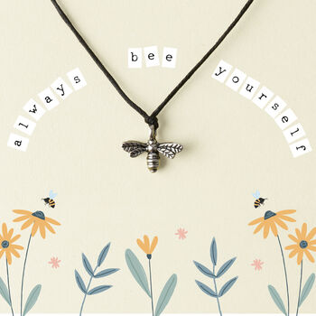 Just Smile 'Always Bee Yourself' Wish Bracelet On Backing Card | Perfect Gift | Sentiment Gift, 2 of 5