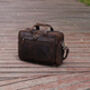 Genuine Leather Briefcase With Luggage Strap Brown, thumbnail 3 of 9
