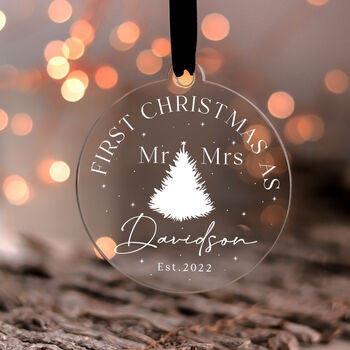 Personalised First Christmas Married 2022 Bauble, 4 of 11