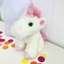 Fluffy Unicorn In Personalised Gift Bag, thumbnail 2 of 3