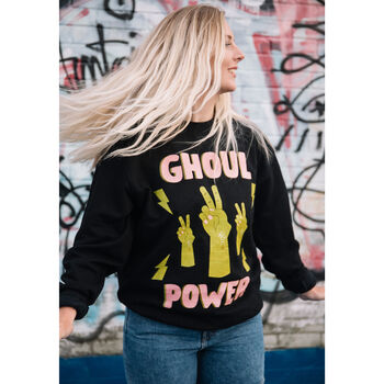 Ghoul Power Women's Halloween Slogan Sweatshirt, 5 of 8